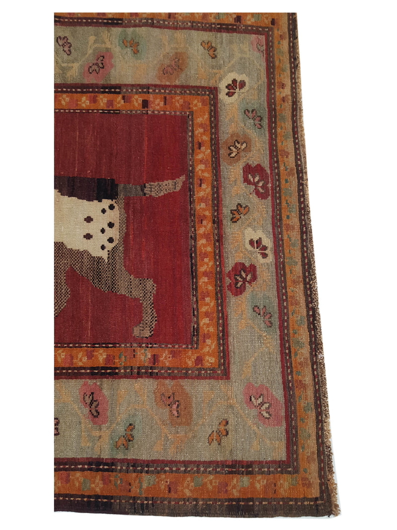 Fasa Antique Karabagh 4118 Rust Ivory Traditional Antique Rug