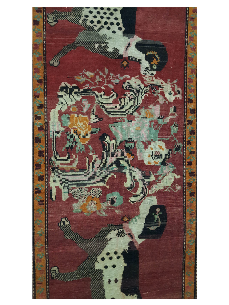 Fasa Antique Karabagh 4118 Rust Ivory Traditional Antique Rug