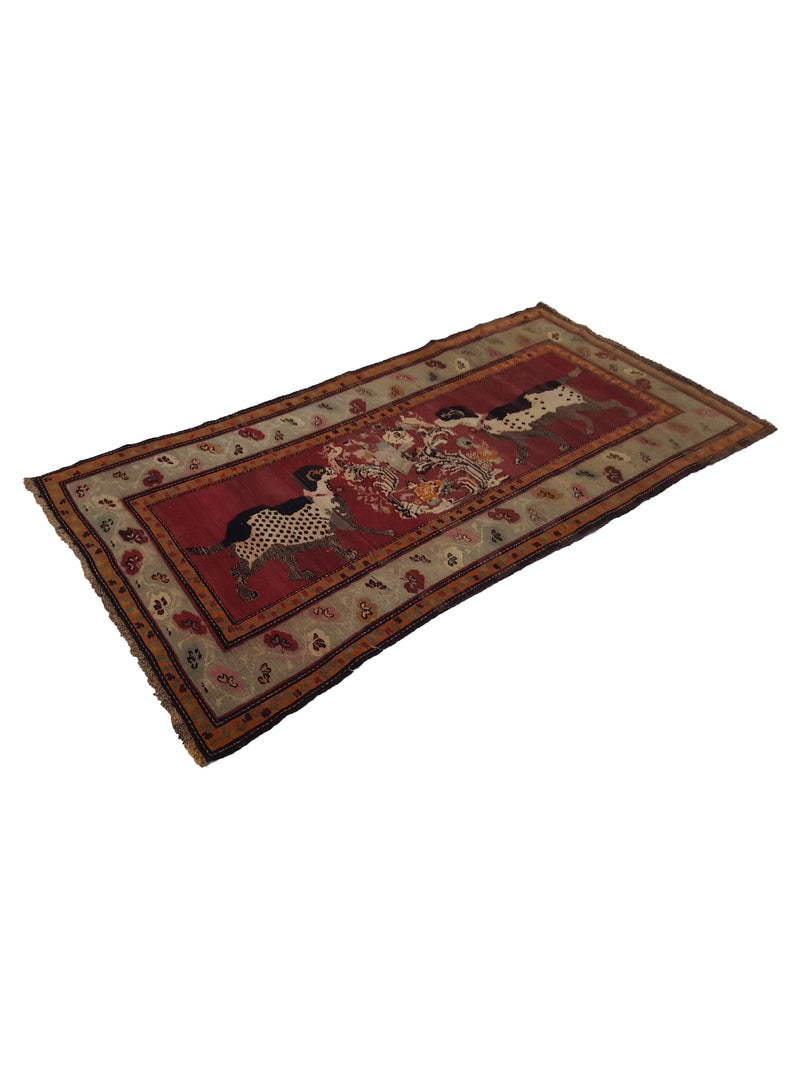 Fasa Antique Karabagh 4118 Rust Ivory Traditional Antique Rug