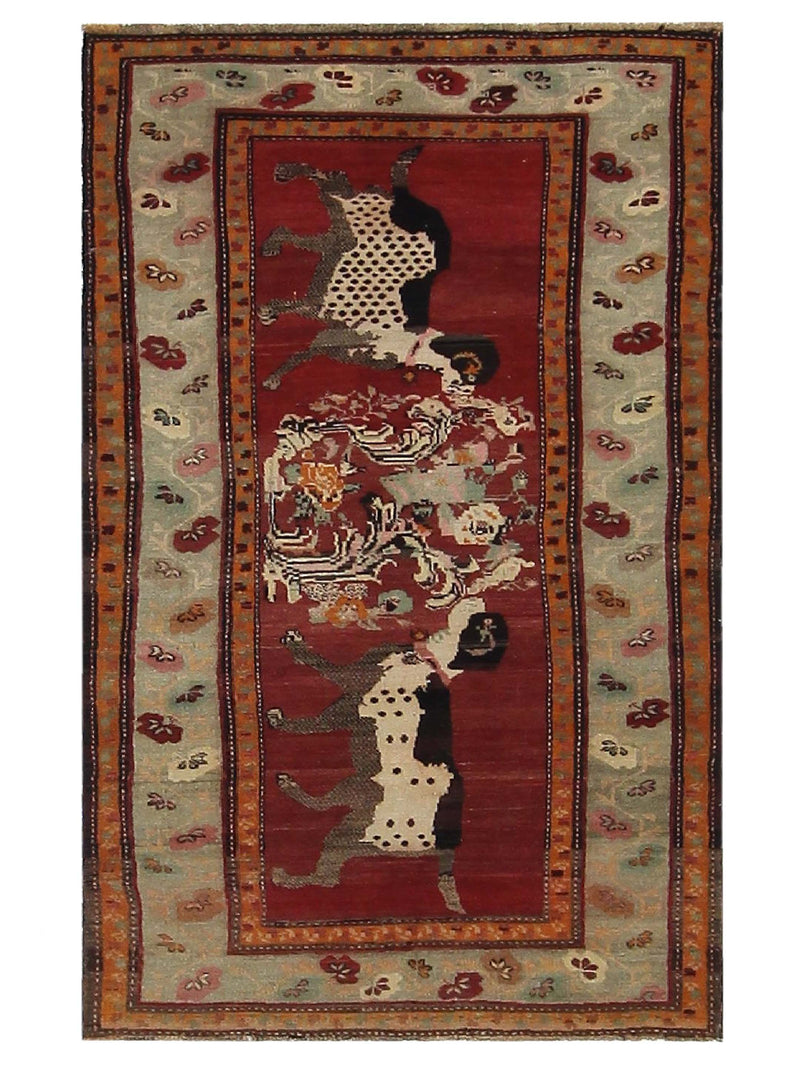 Fasa Antique Karabagh  Rust Ivory Traditional