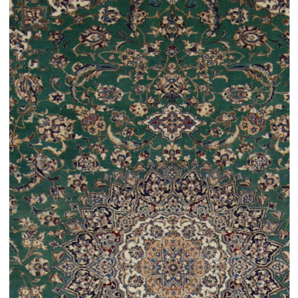 Pacific Naeen Habiban 4142 Green Ivory Traditional Hand Knotted Rug