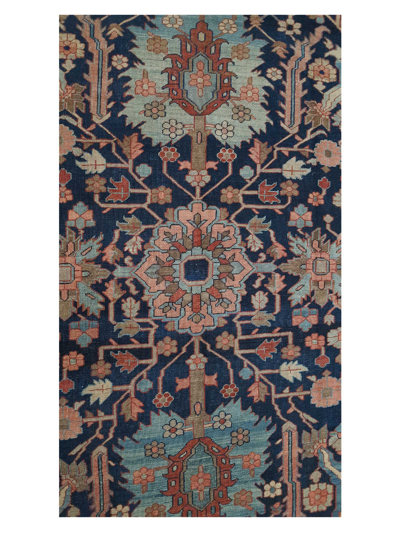 Fasa Antique Heriz 4285 Indigo Rust Traditional Antique Rug