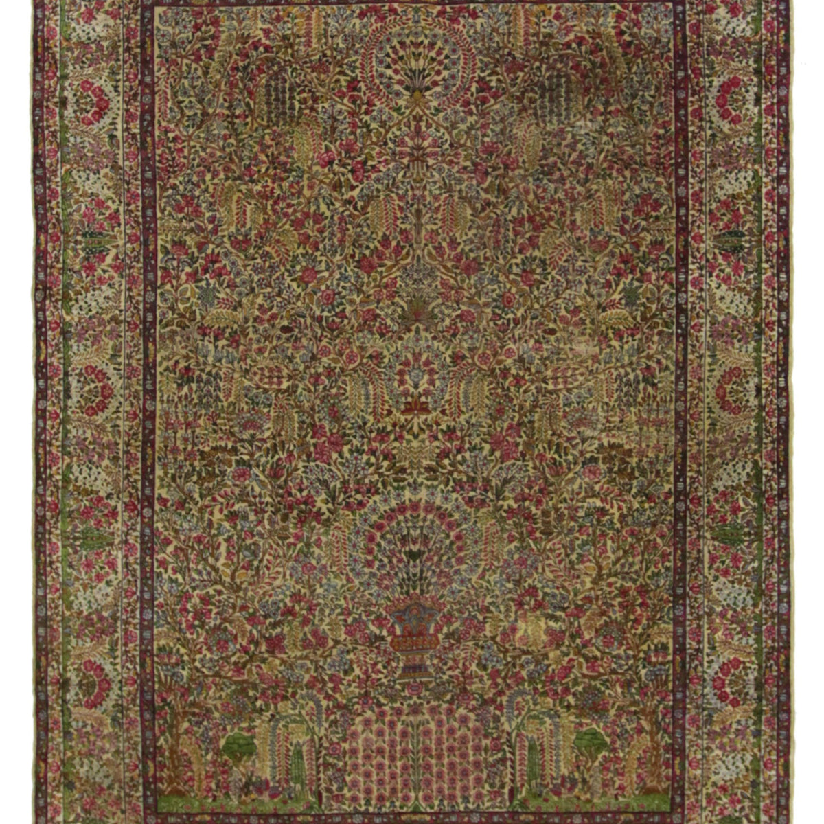 Fasa Antique Lavar Kerman  Multi Ivory Traditional