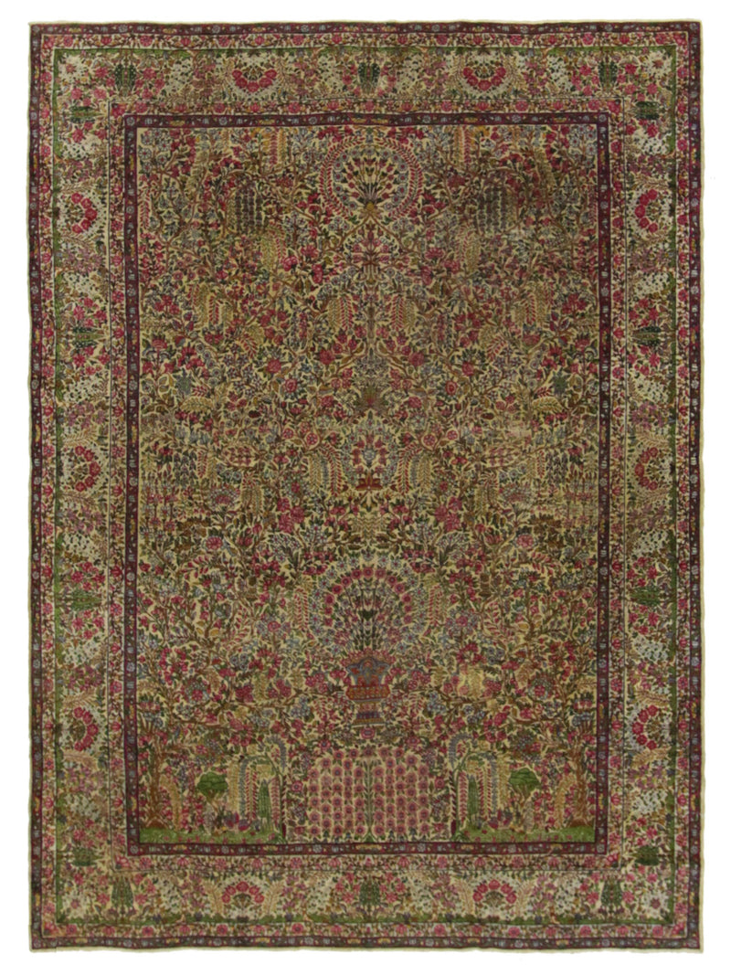 Fasa Antique Lavar Kerman  Multi Ivory Traditional