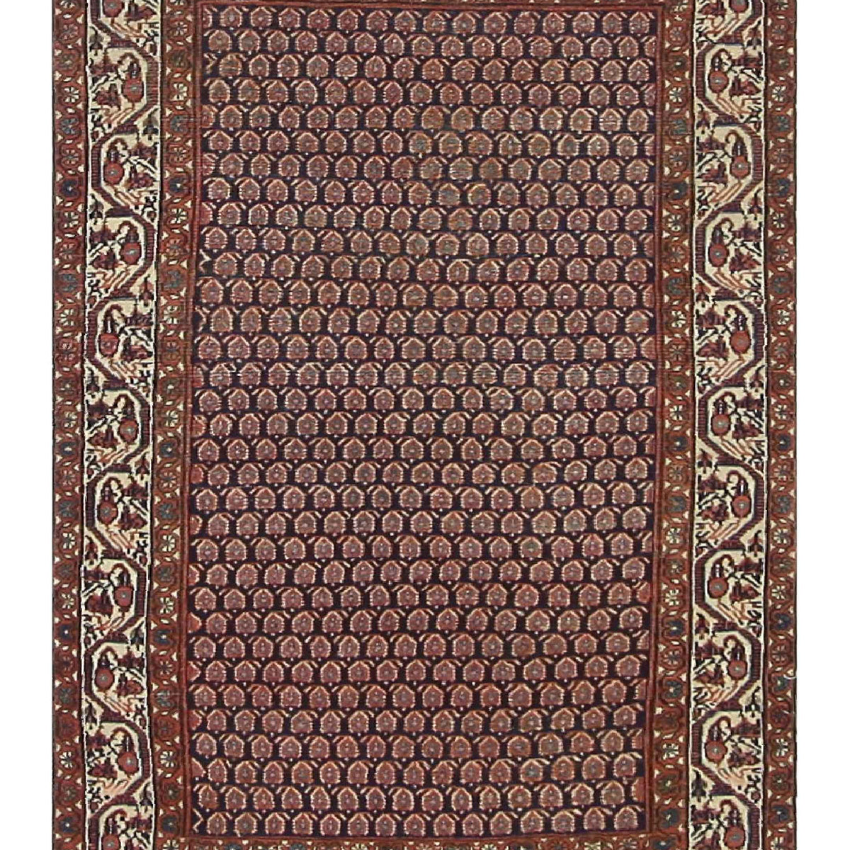 Fasa Antique Malayer  Navy Ivory Traditional
