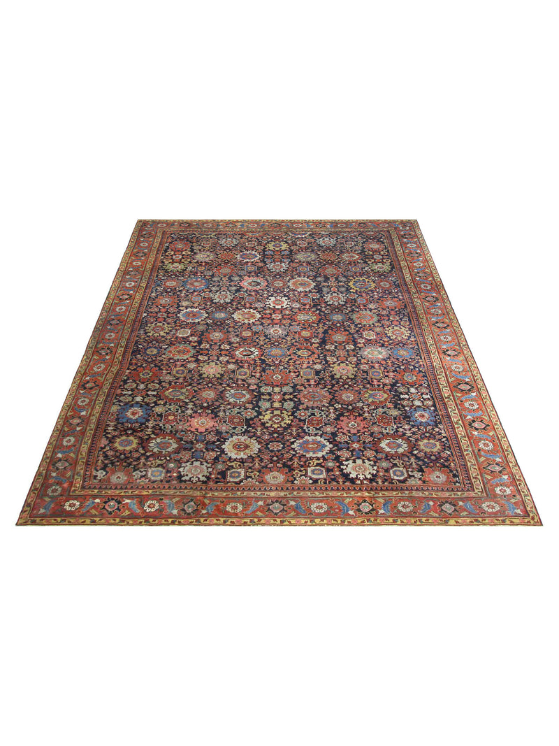 Fasa Antique Sultanabad 4510 Indigo Rust Traditional Antique Rug