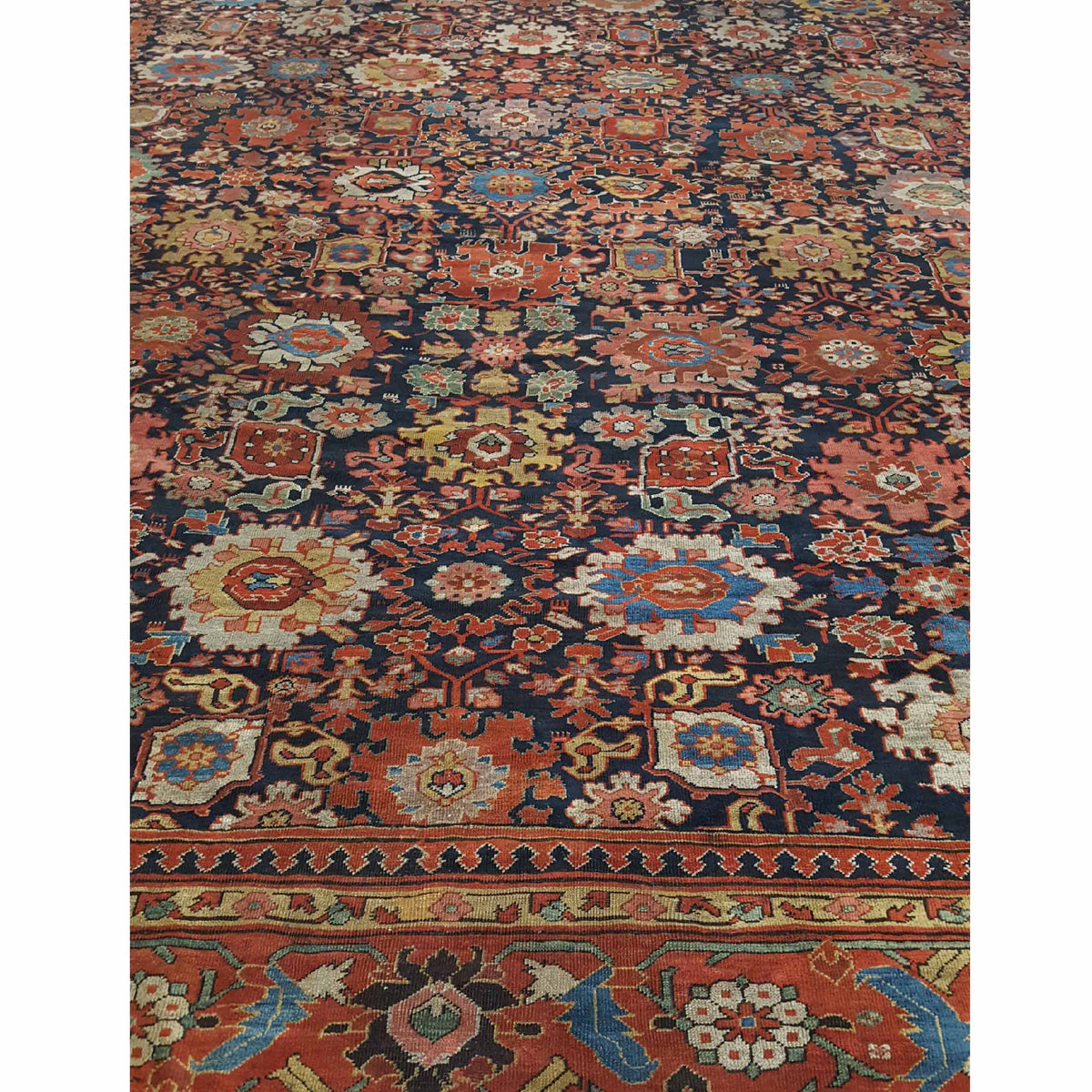 Fasa Antique Sultanabad 4510 Indigo Rust Traditional Antique Rug