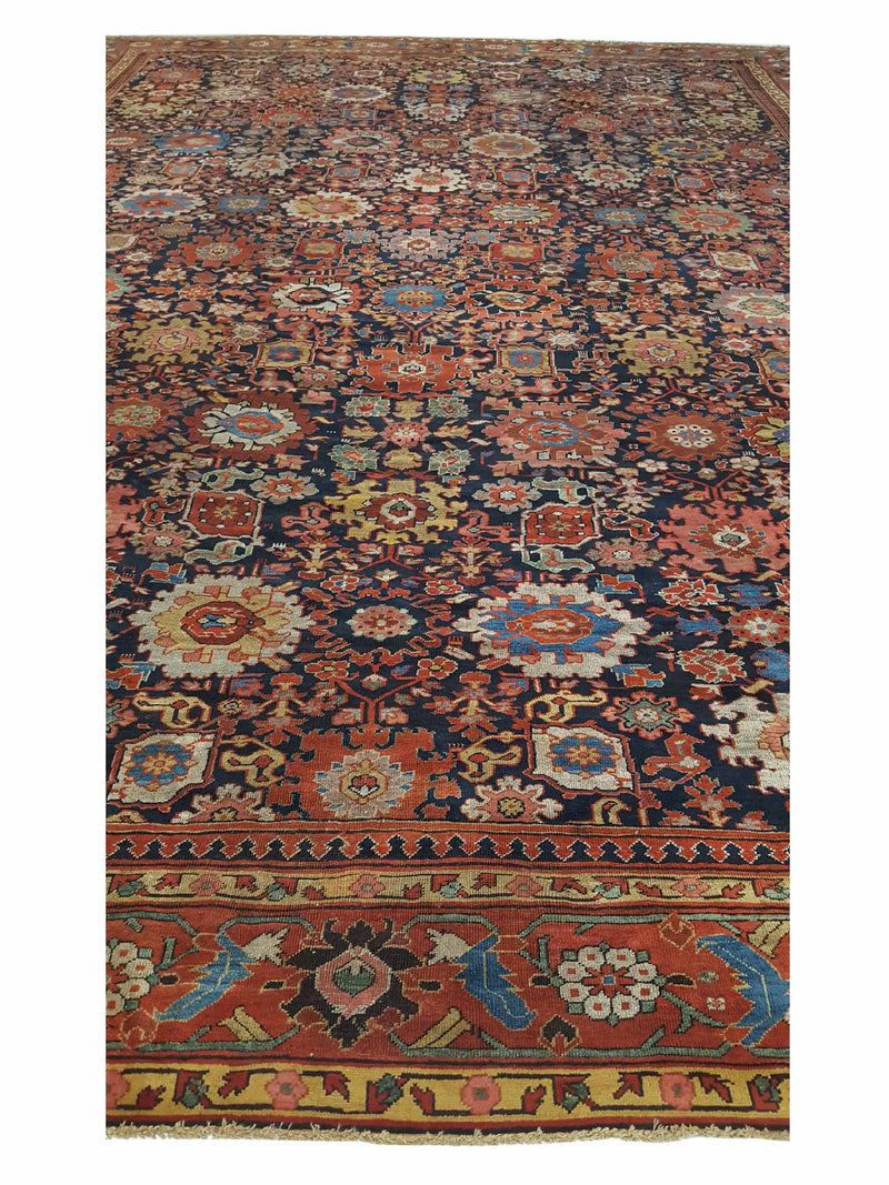 Fasa Antique Sultanabad 4510 Indigo Rust Traditional Antique Rug