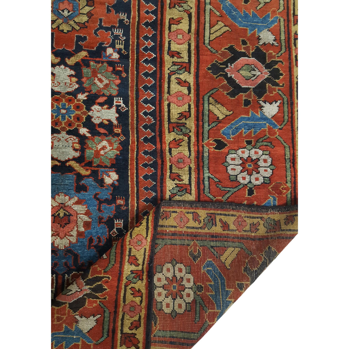 Fasa Antique Sultanabad 4510 Indigo Rust Traditional Antique Rug