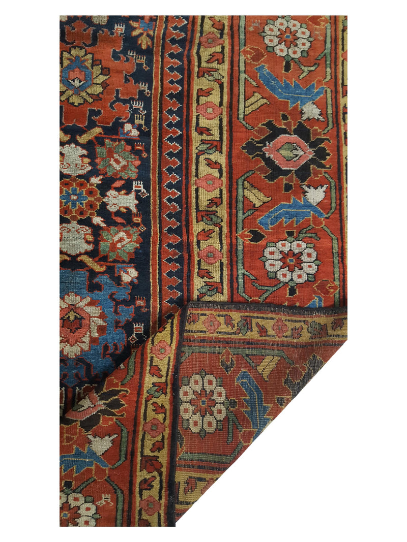 Fasa Antique Sultanabad 4510 Indigo Rust Traditional Antique Rug