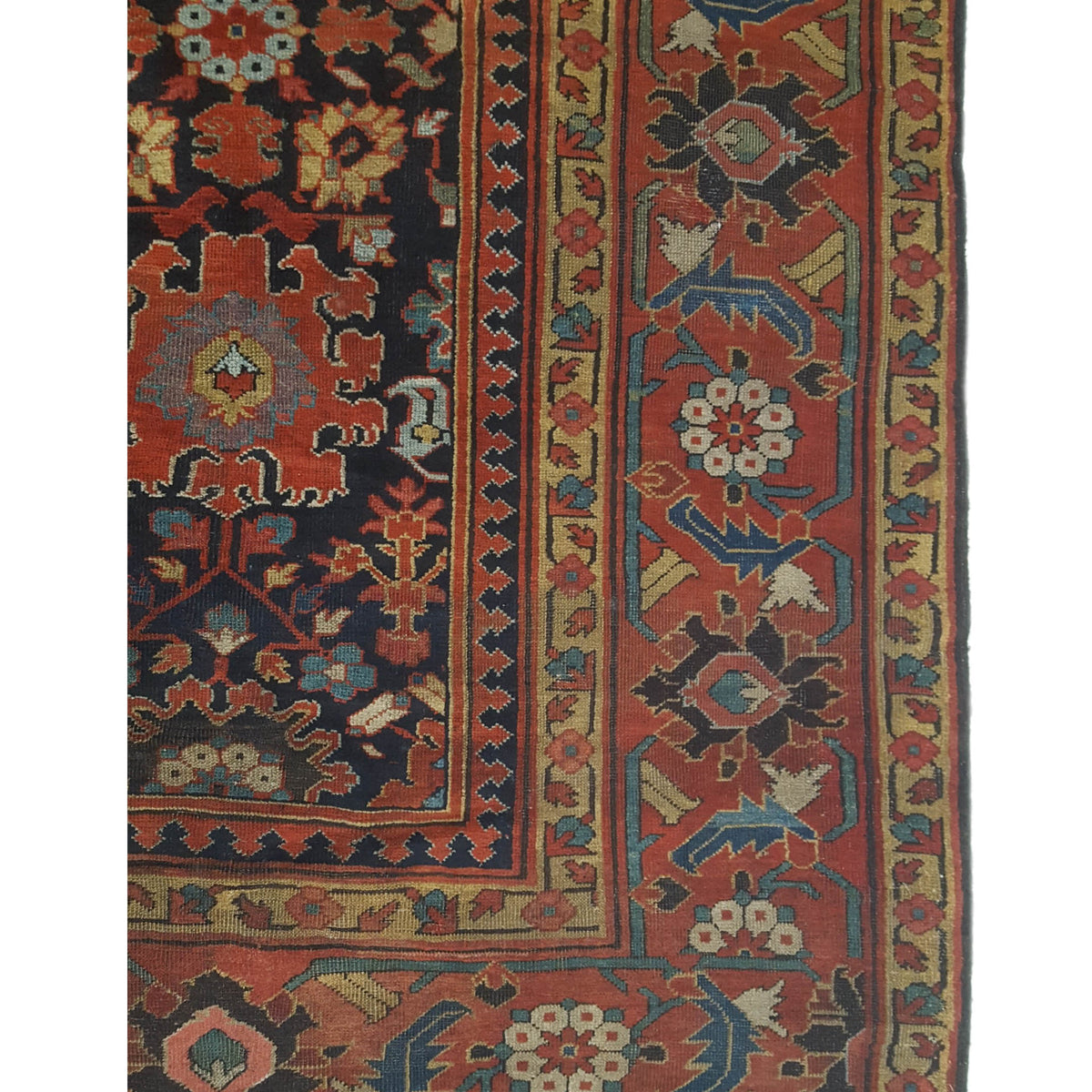 Fasa Antique Sultanabad 4510 Indigo Rust Traditional Antique Rug
