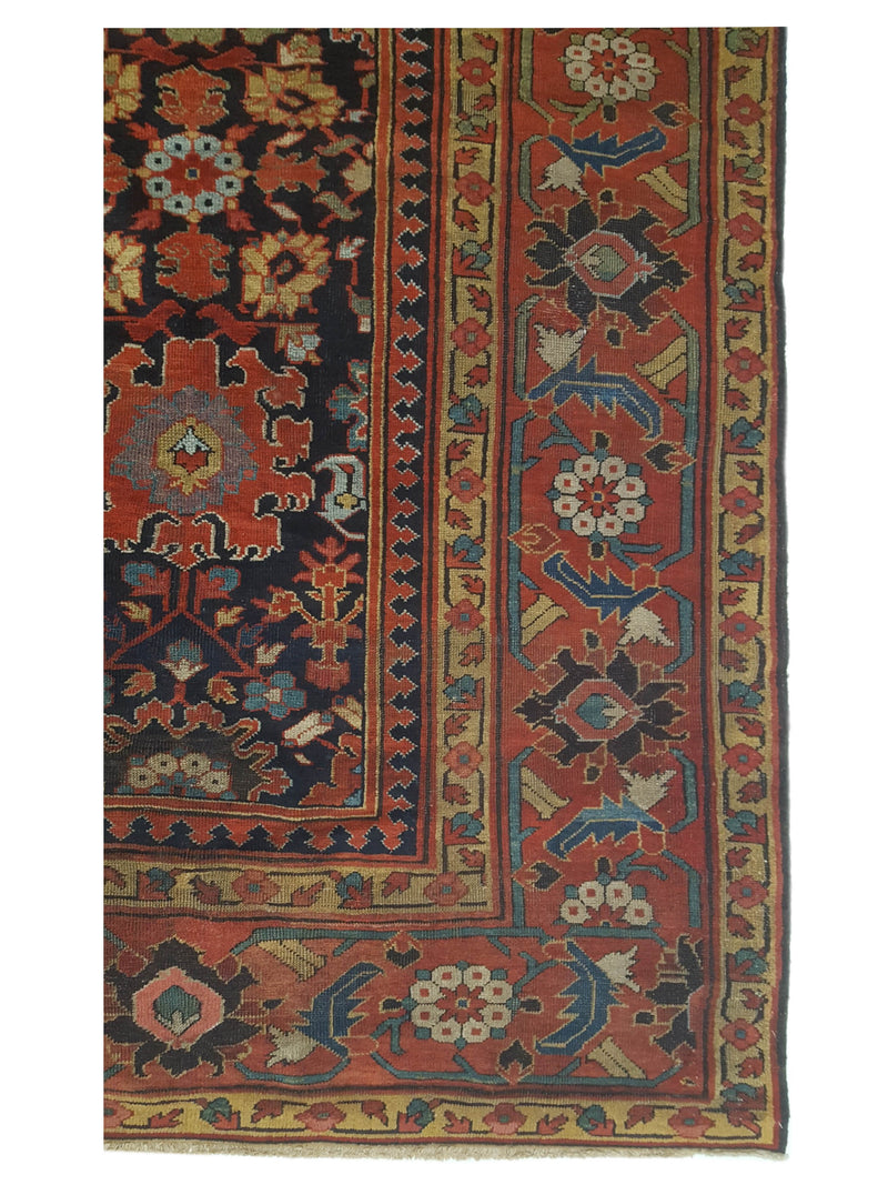Fasa Antique Sultanabad 4510 Indigo Rust Traditional Antique Rug