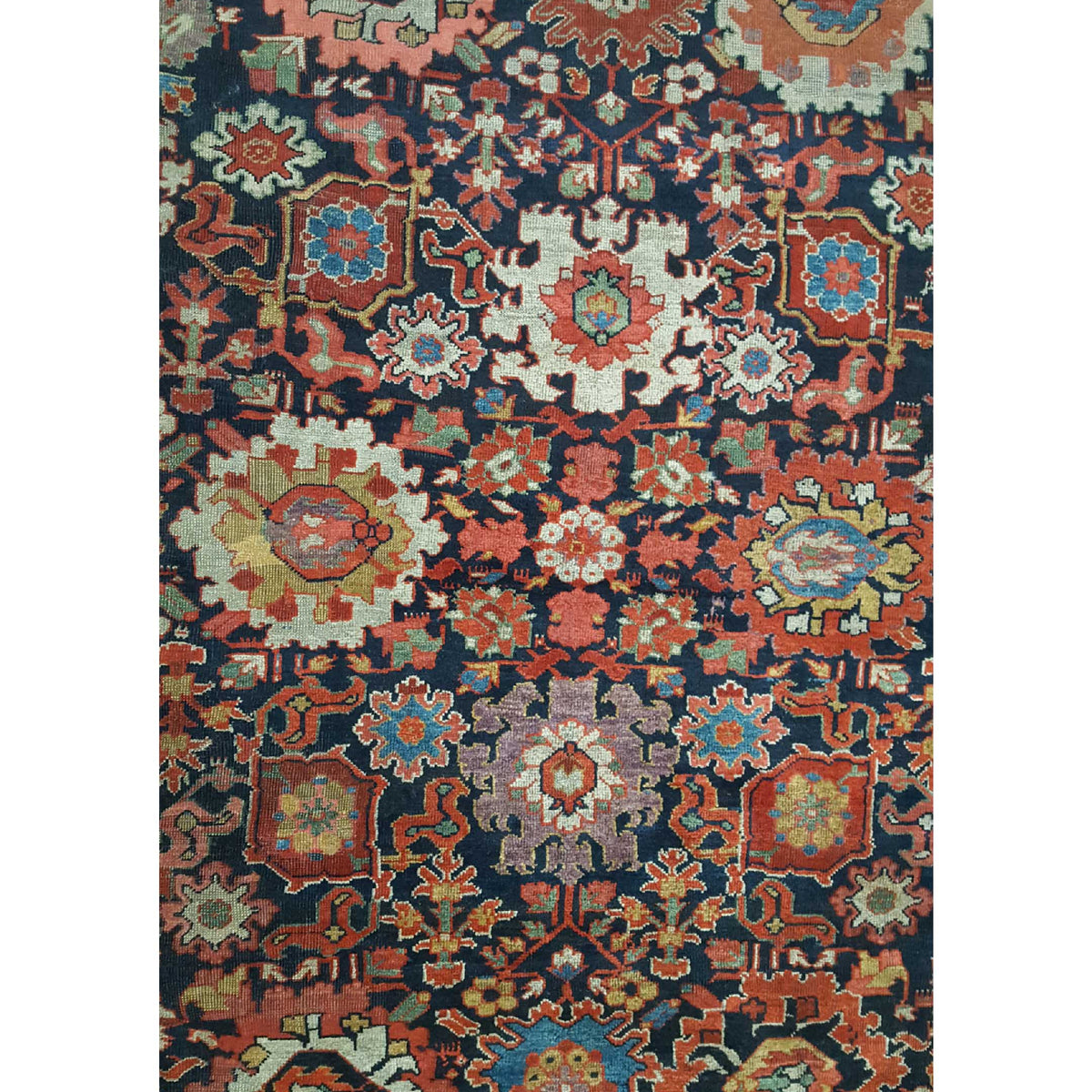 Fasa Antique Sultanabad 4510 Indigo Rust Traditional Antique Rug