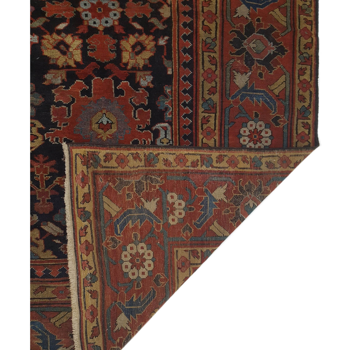 Fasa Antique Sultanabad 4510 Indigo Rust Traditional Antique Rug