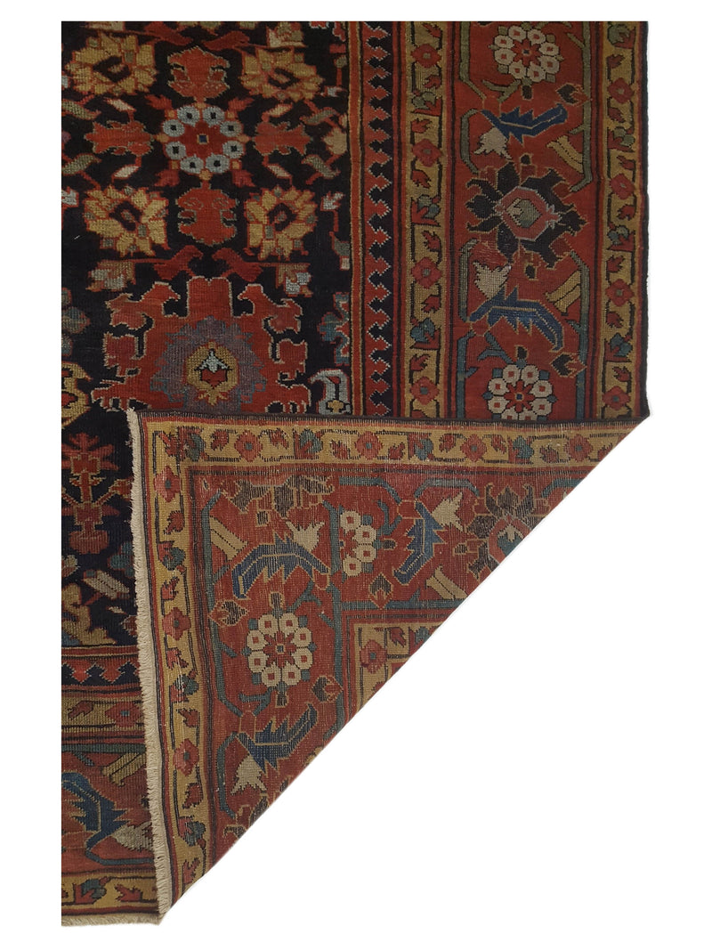 Fasa Antique Sultanabad 4510 Indigo Rust Traditional Antique Rug