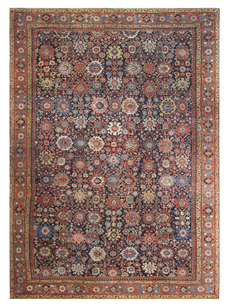 Fasa Antique Sultanabad  Indigo Rust Traditional