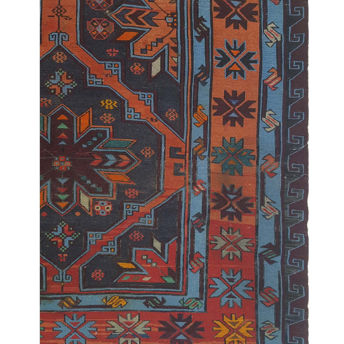 Pacific Summak 4554 Blue Orange Traditional Hand Knotted Rug