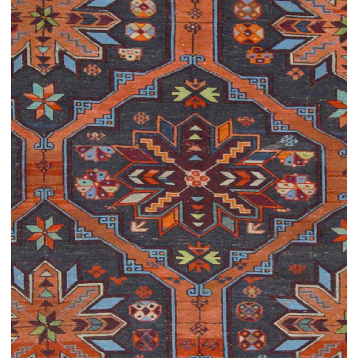 Pacific Summak 4554 Blue Orange Traditional Hand Knotted Rug