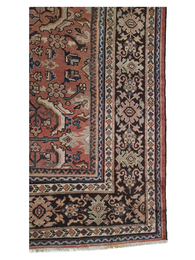 Fasa Antique Mahal 4588 Coral Indigo Traditional Antique Rug