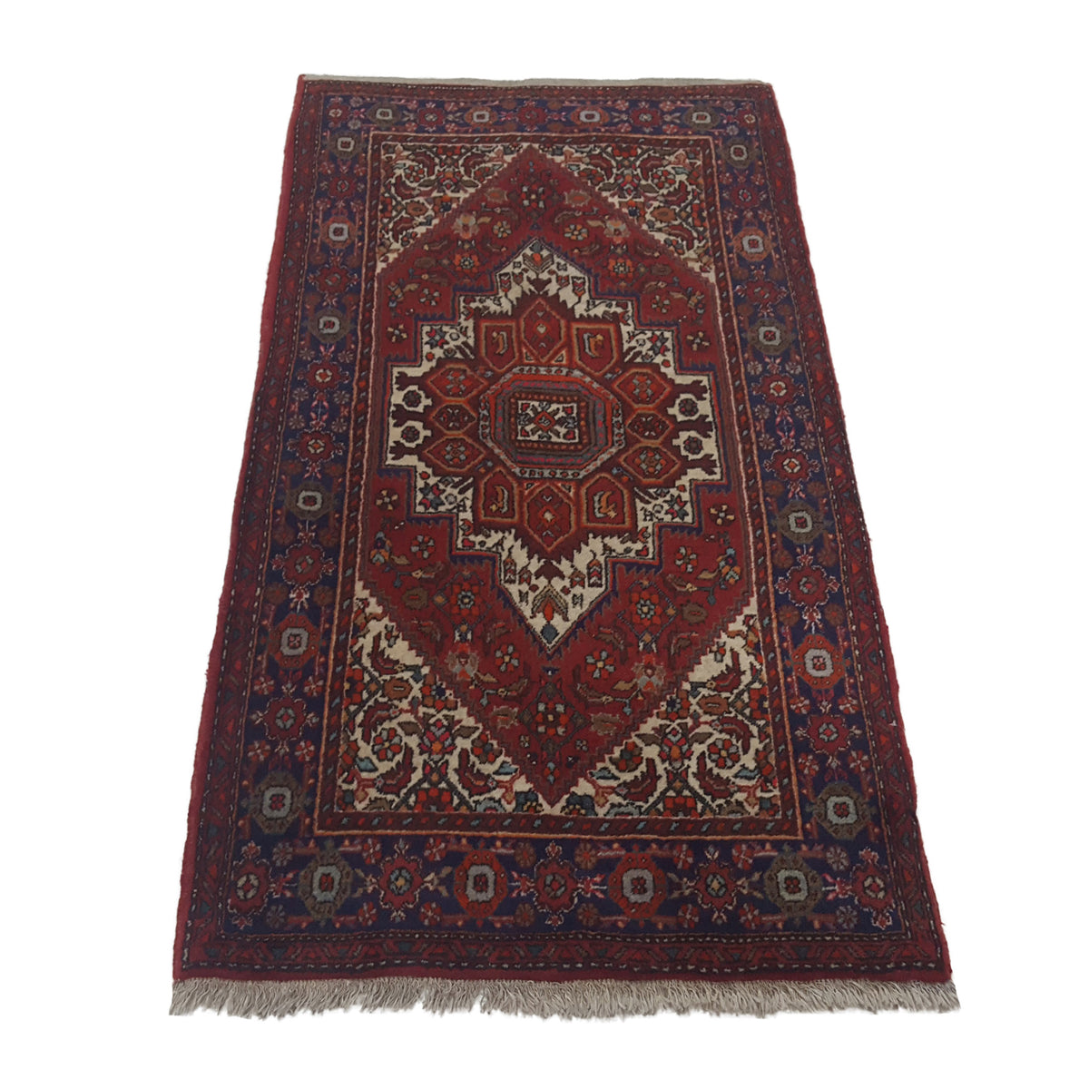 Fasa Bijar 4619 Burgundy Navy Traditional Hand Knotted Rug