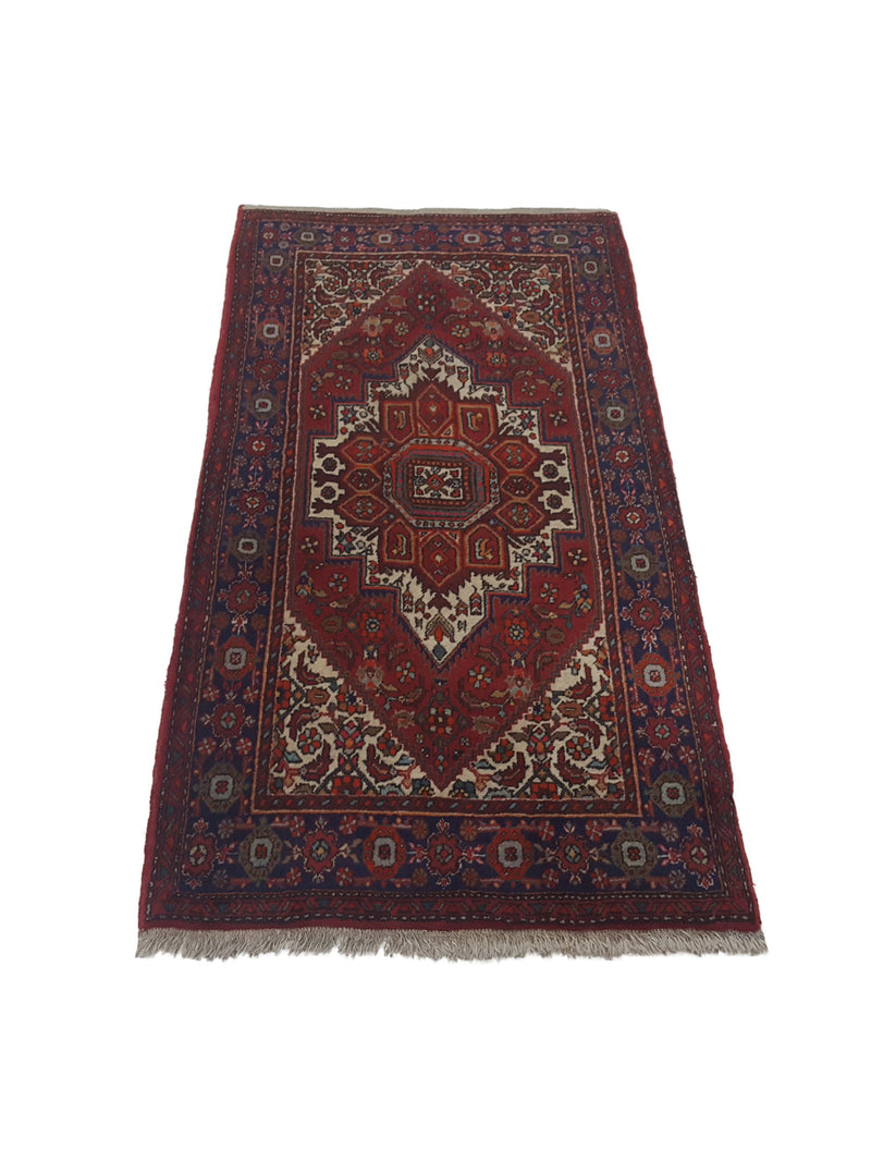 Fasa Bijar 4619 Burgundy Navy Traditional Hand Knotted Rug