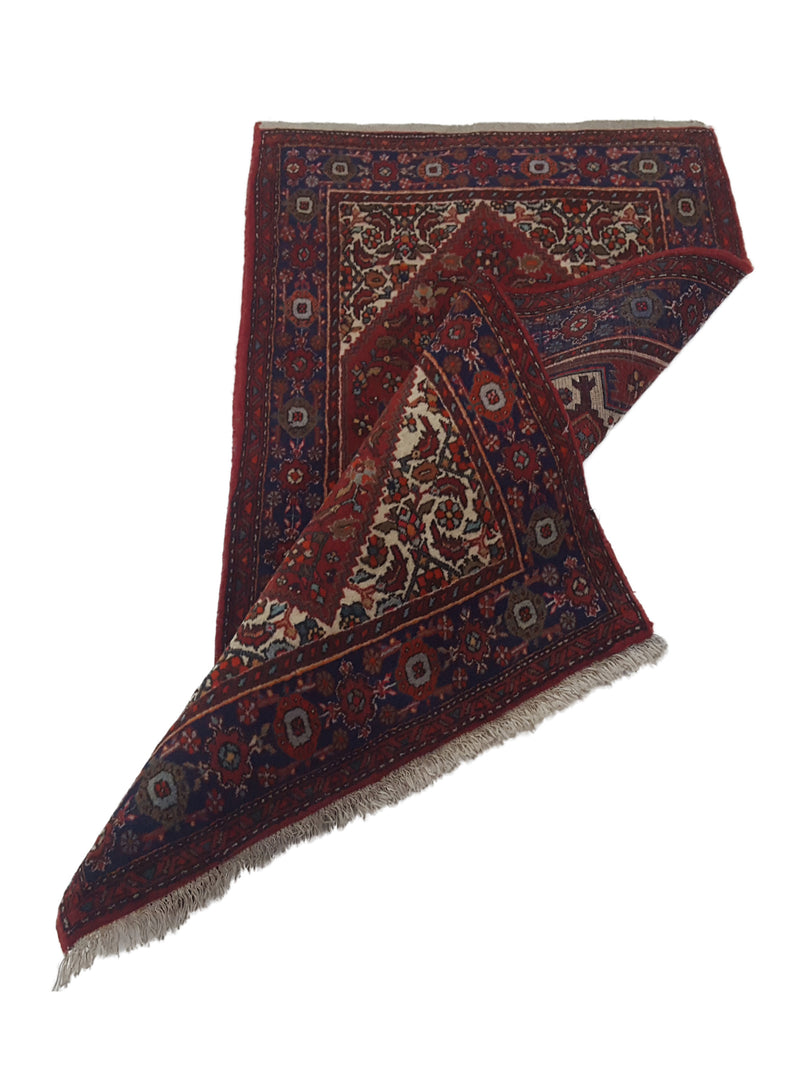 Fasa Bijar 4619 Burgundy Navy Traditional Hand Knotted Rug