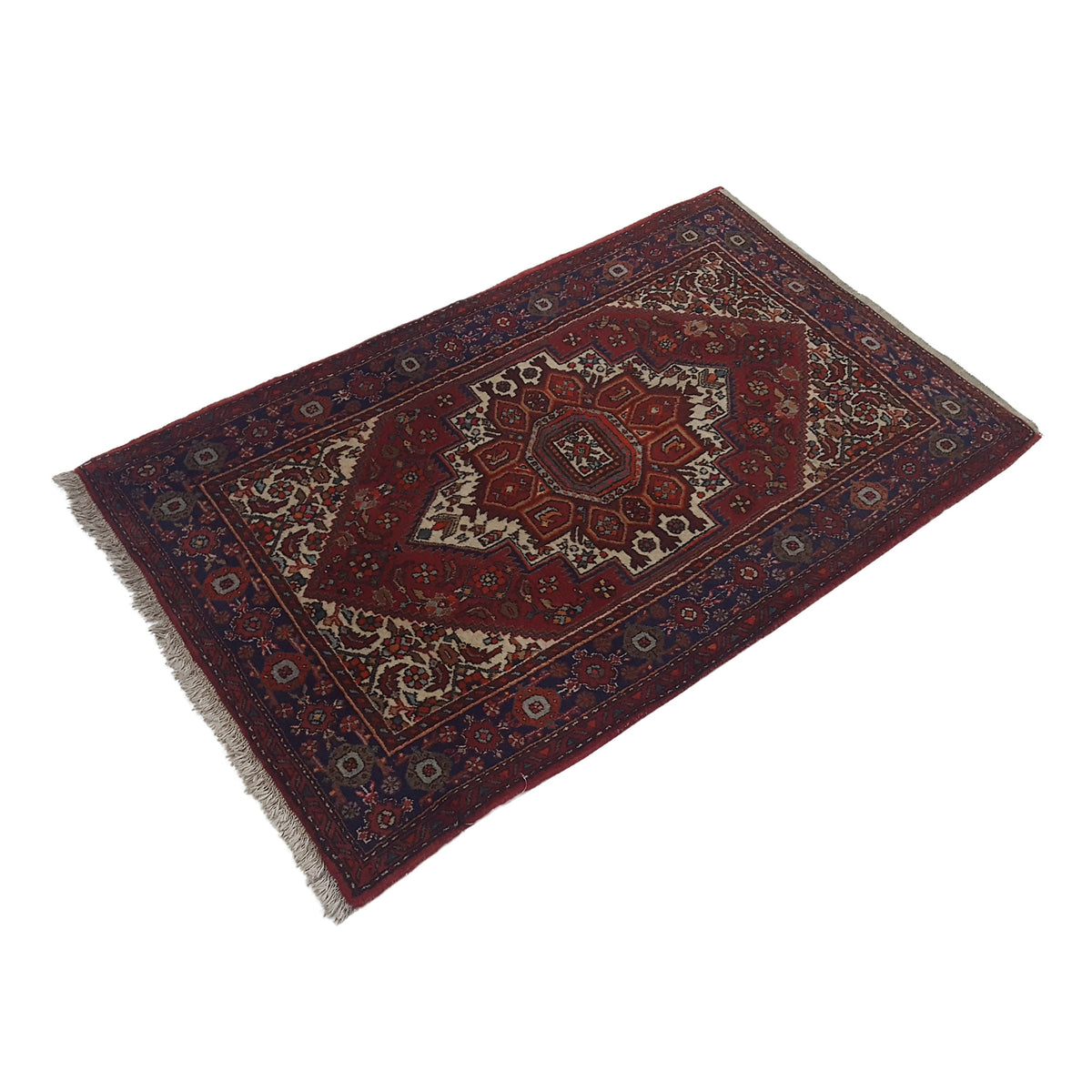 Fasa Bijar 4619 Burgundy Navy Traditional Hand Knotted Rug