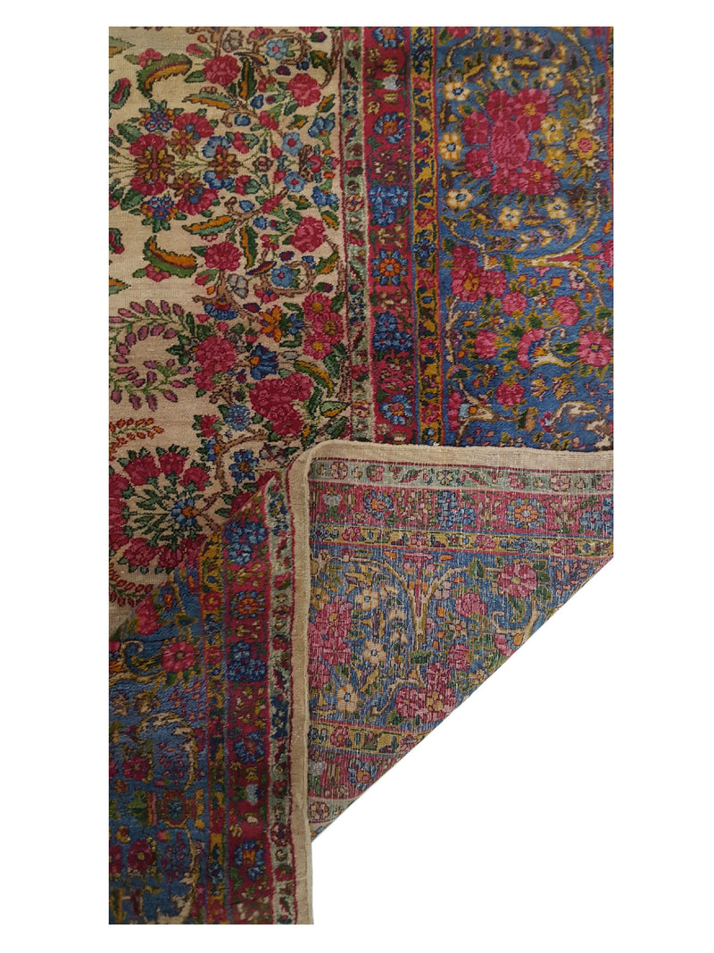 Fasa Antique Lavar Kerman 4757 Ivory Rust Traditional Antique Rug