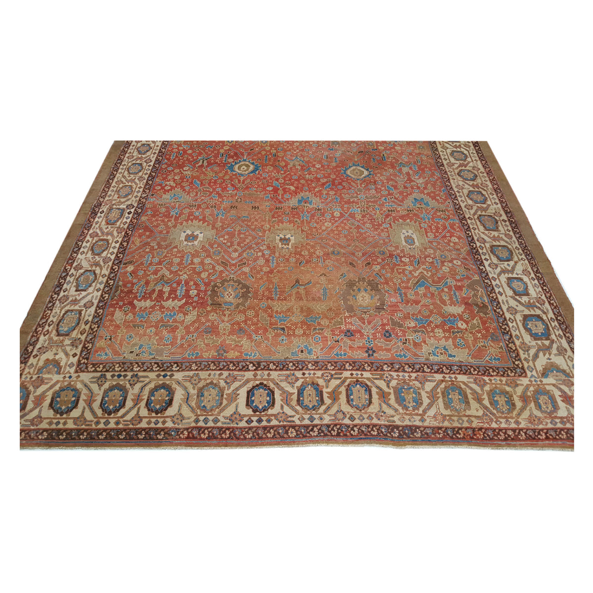 Fasa Antique Bakhsheyesh 4876 Rust Ivory Traditional Antique Rug