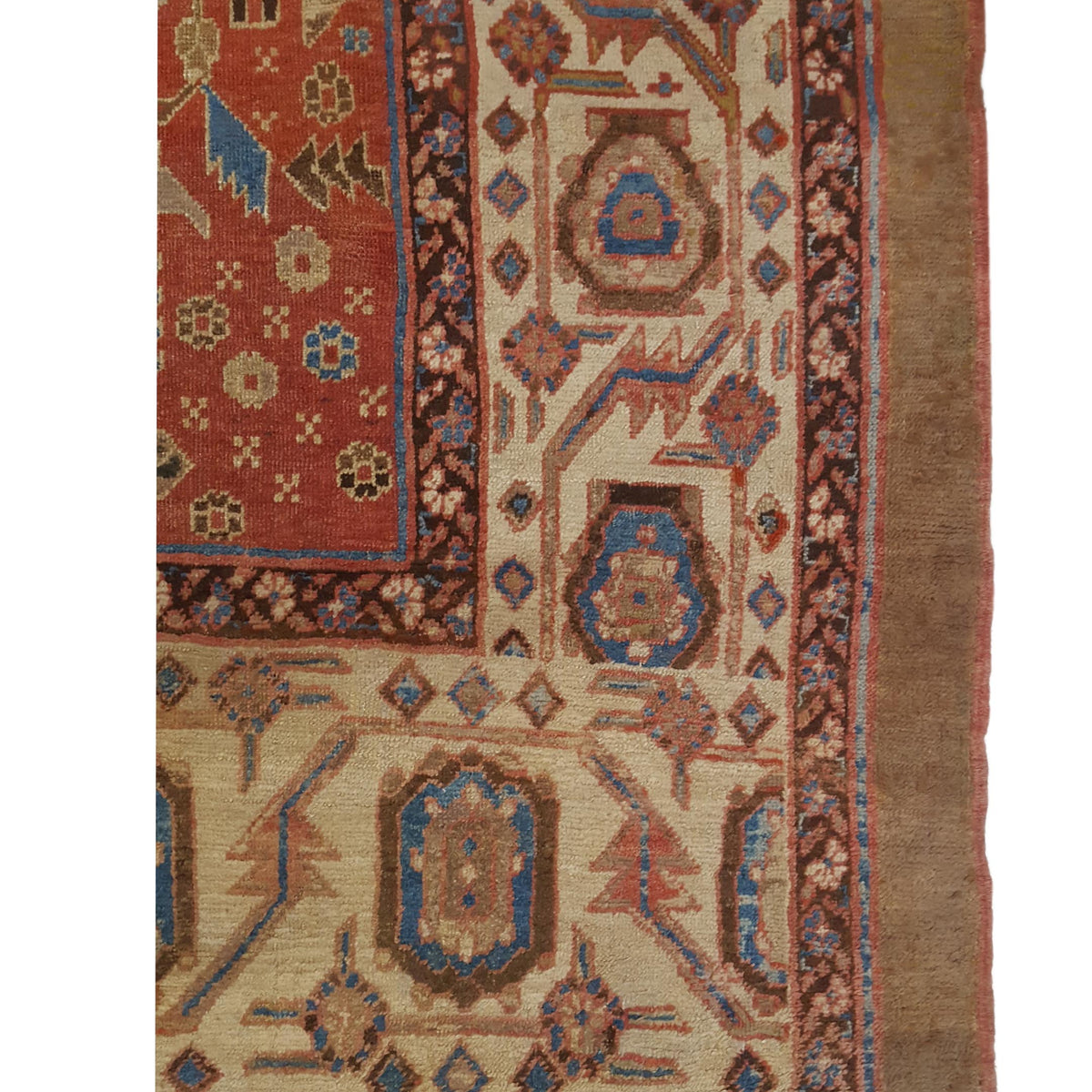 Fasa Antique Bakhsheyesh 4876 Rust Ivory Traditional Antique Rug