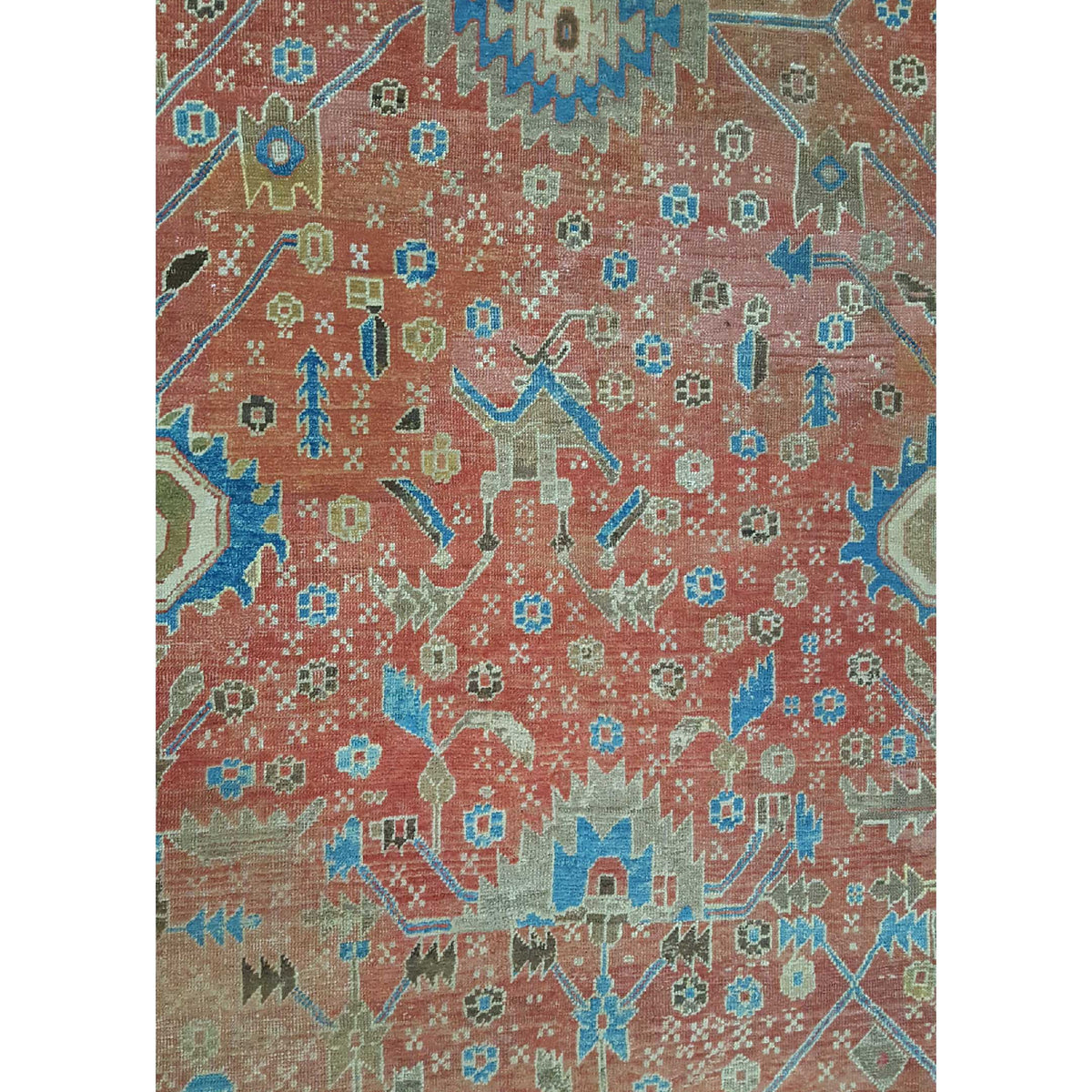Fasa Antique Bakhsheyesh 4876 Rust Ivory Traditional Antique Rug