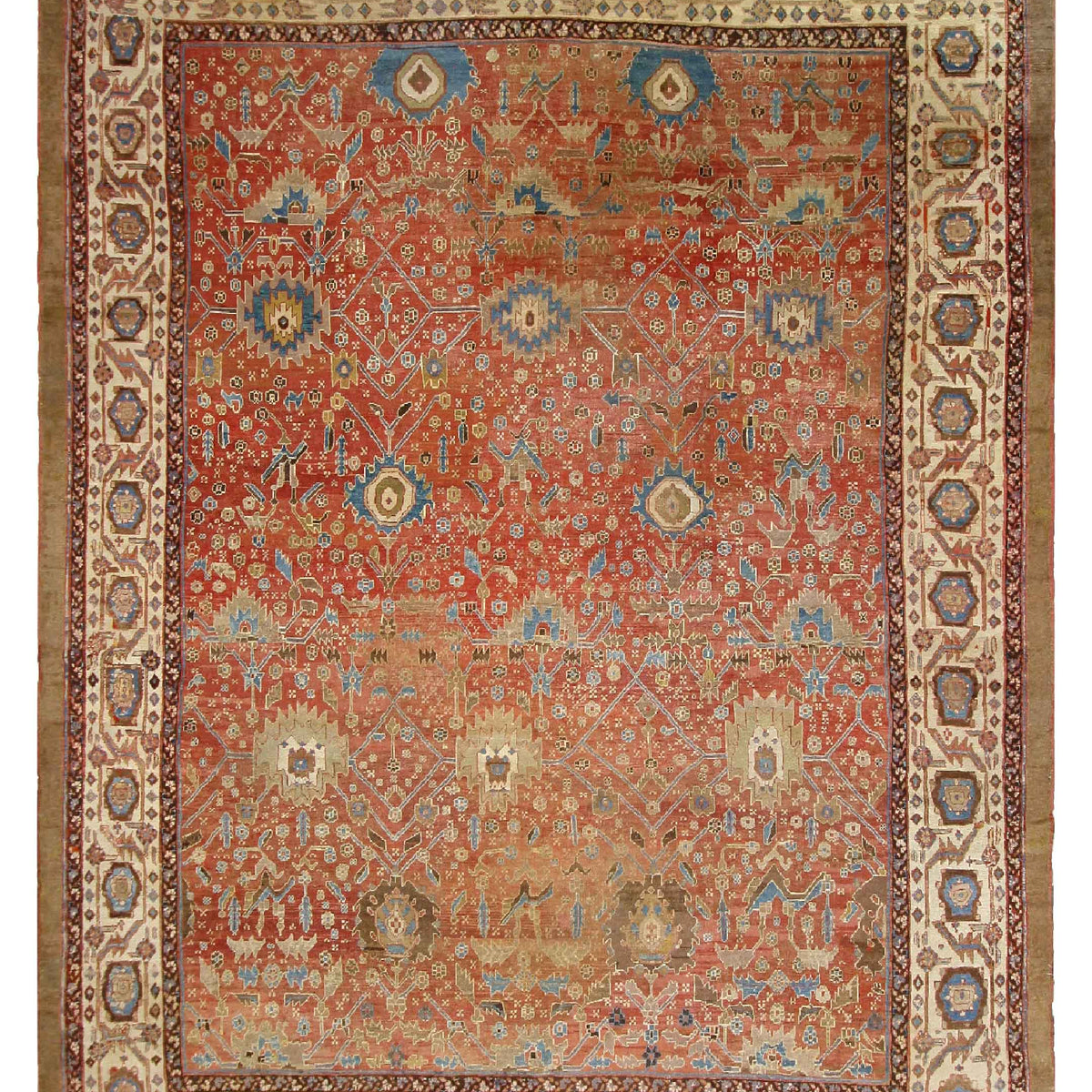 Fasa Antique Bakhsheyesh  Rust Ivory Traditional