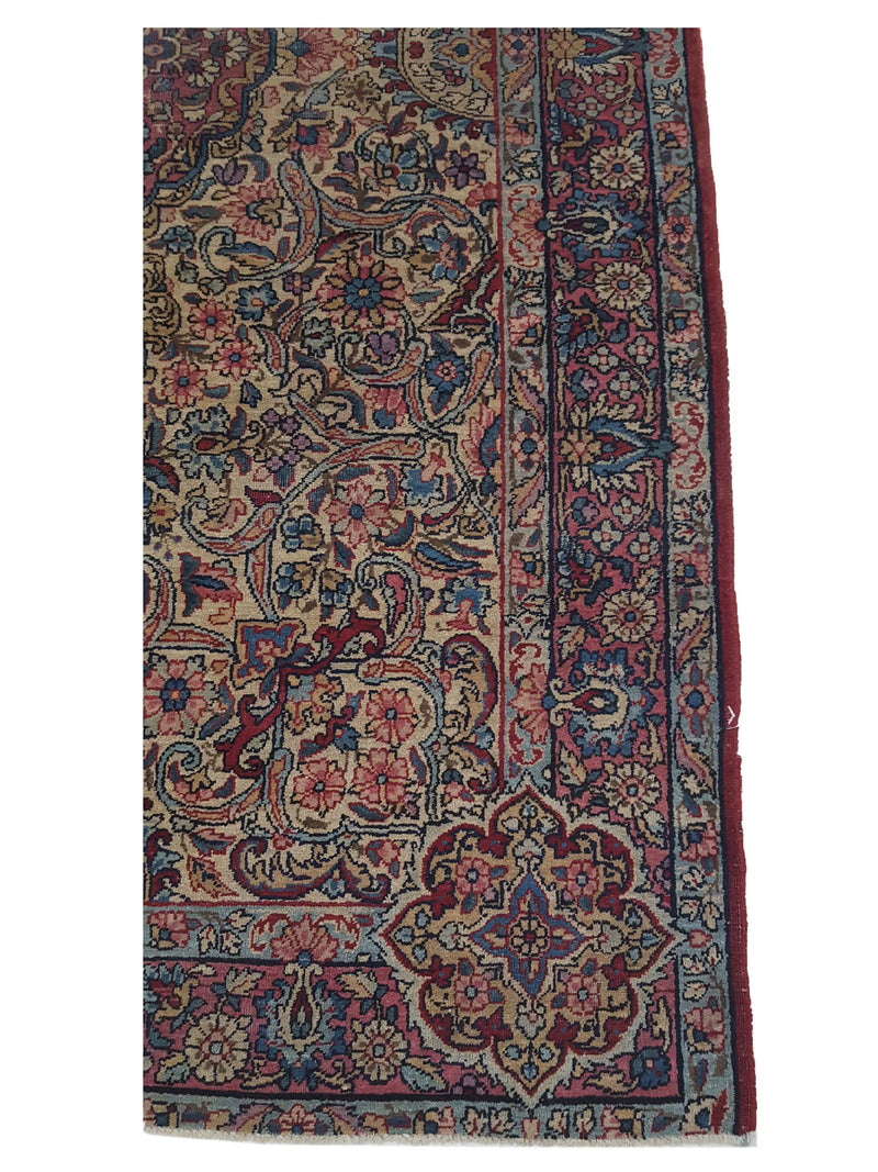 Fasa Antique Kerman 4992 Ivory Pink Traditional Antique Rug