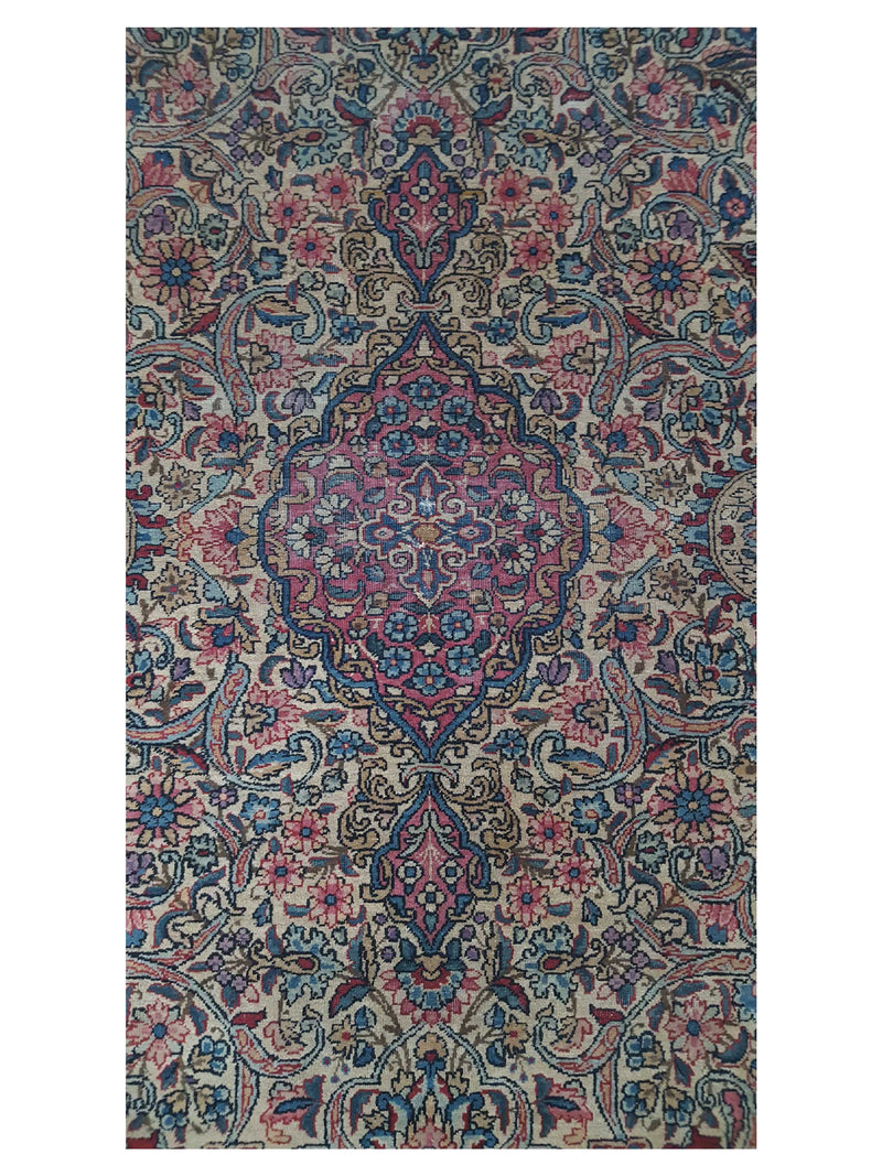 Fasa Antique Kerman 4992 Ivory Pink Traditional Antique Rug
