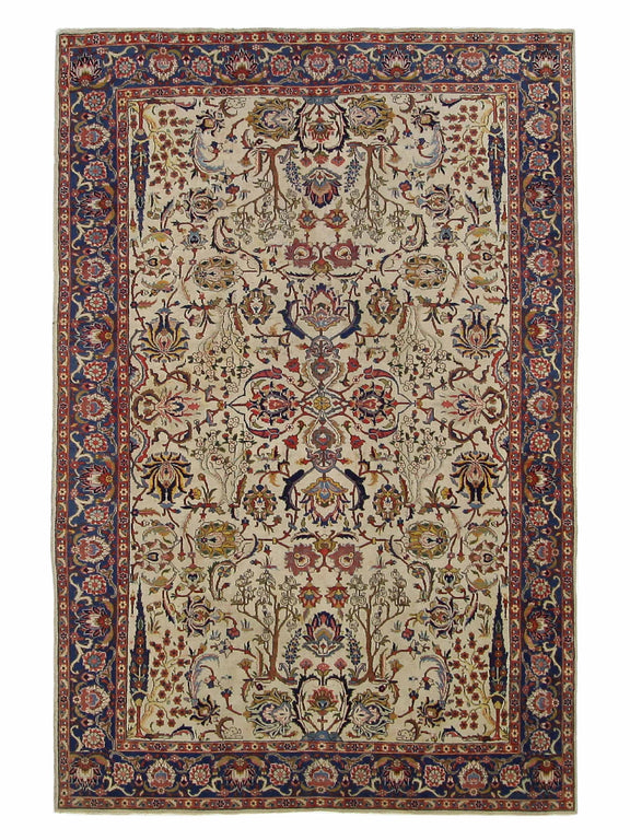 Fasa Antique Tabriz  Ivory Indigo Traditional