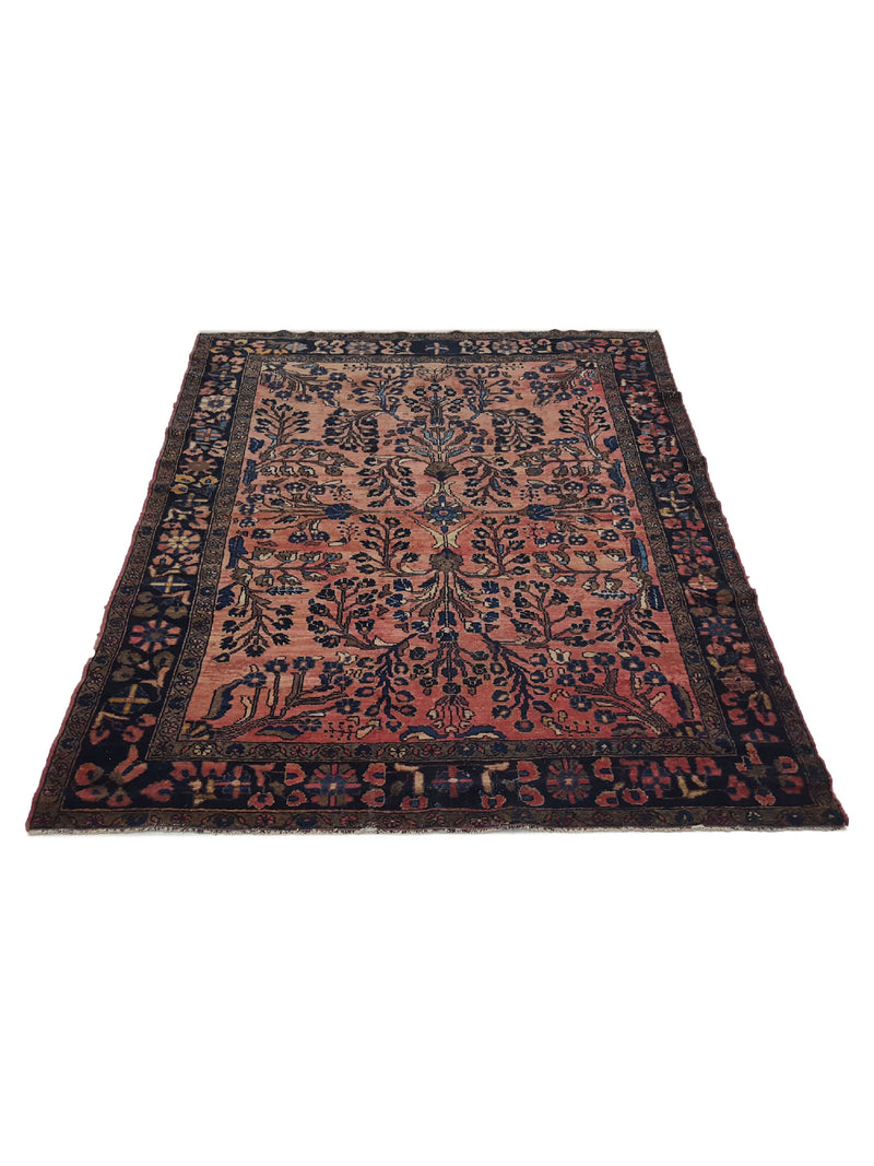 Fasa Antique Lilian 6950 Coral Indigo Traditional Antique Rug