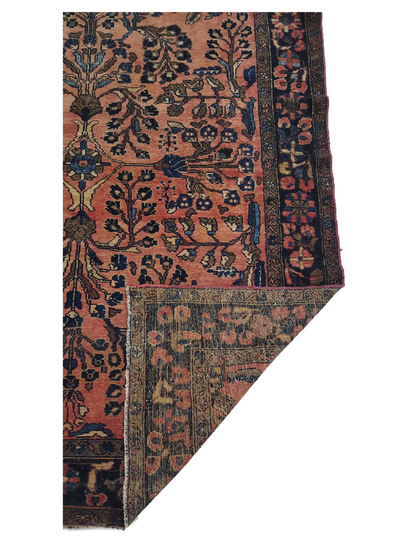 Fasa Antique Lilian 6950 Coral Indigo Traditional Antique Rug