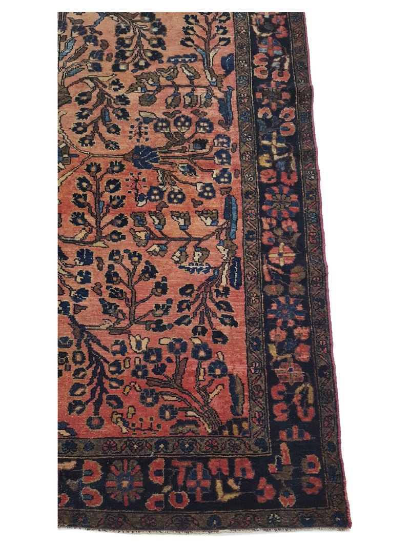 Fasa Antique Lilian 6950 Coral Indigo Traditional Antique Rug