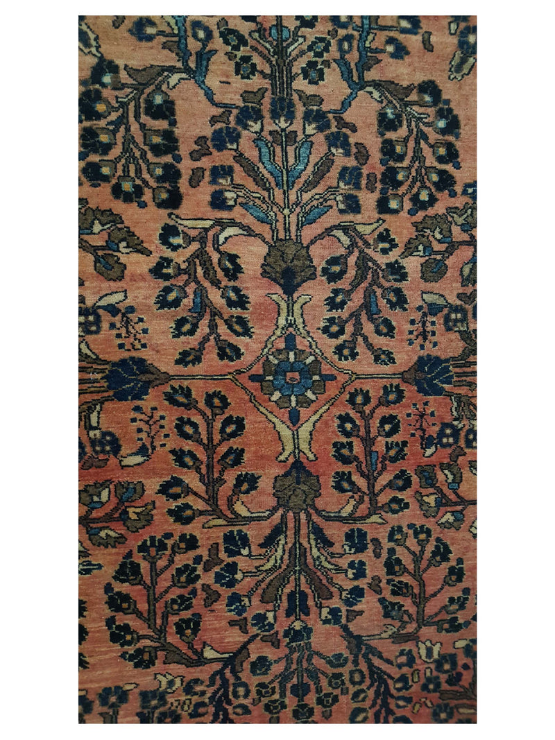 Fasa Antique Lilian 6950 Coral Indigo Traditional Antique Rug