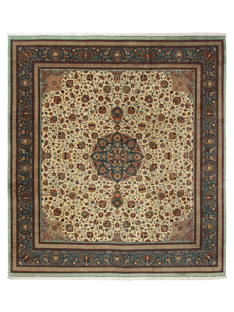 Fasa Antique Tabriz  Ivory Green Traditional