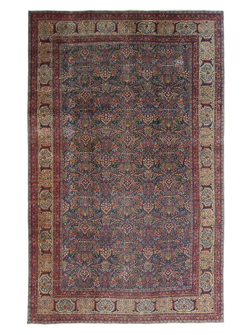 Fasa Antique Tabriz  Blue Ivory Traditional