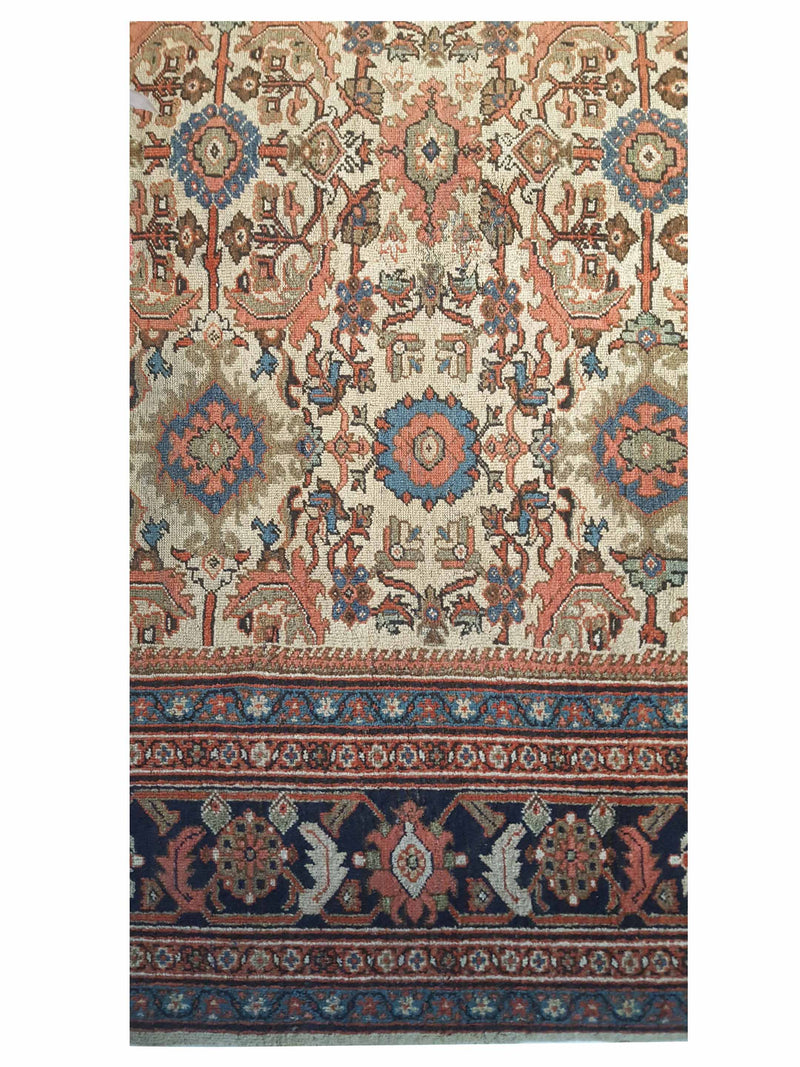 Fasa Antique Sultanabad 7576 Ivory Indigo Traditional Antique Rug