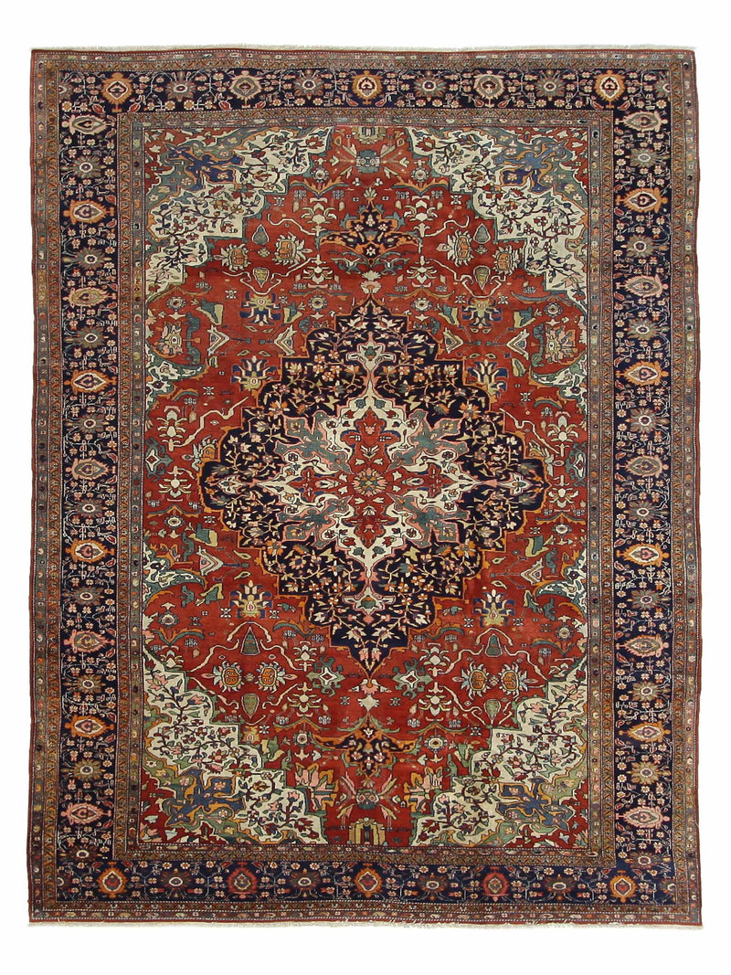 Fasa Antique Sarouk Farahan  Rust Indigo Traditional