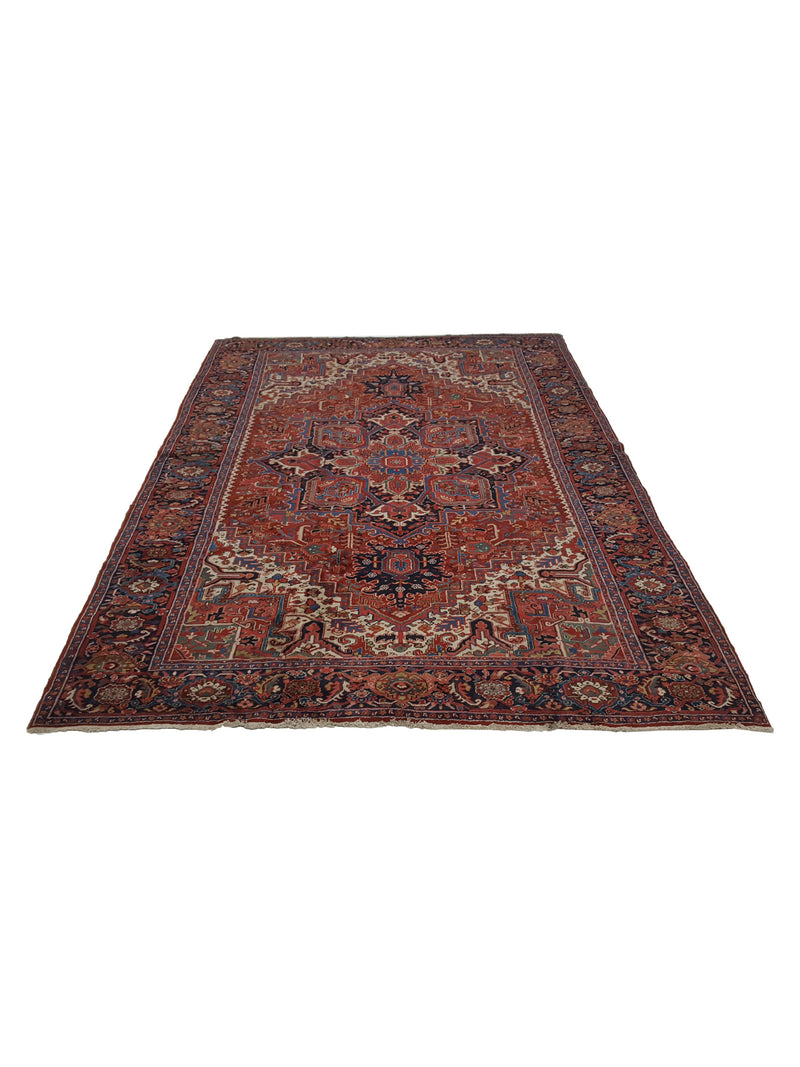 Fasa Antique Heriz 8737 Rust Navy Traditional Antique Rug