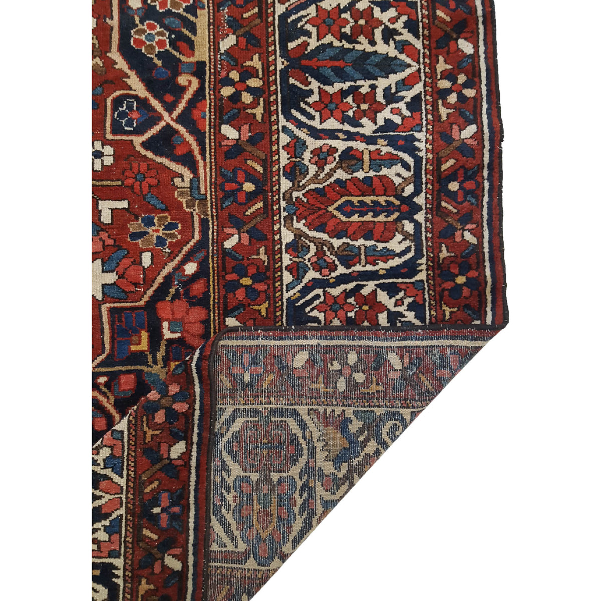 Fasa Antique Bakhtiyari 10199 Rust Ivory Traditional Antique Rug