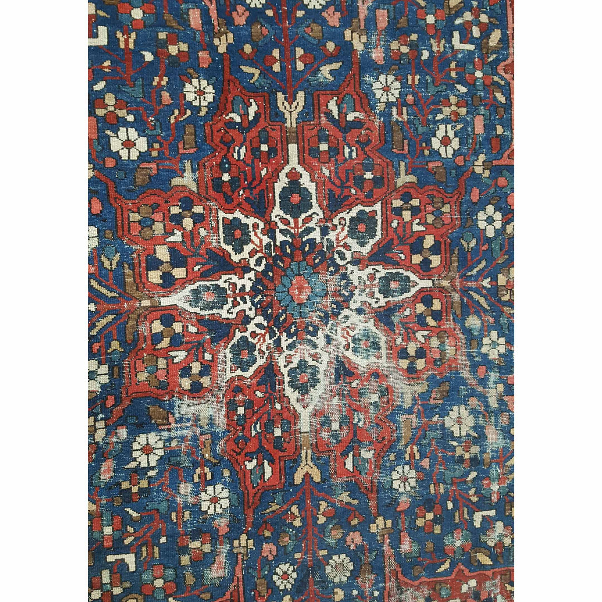 Fasa Antique Bakhtiyari 10199 Rust Ivory Traditional Antique Rug