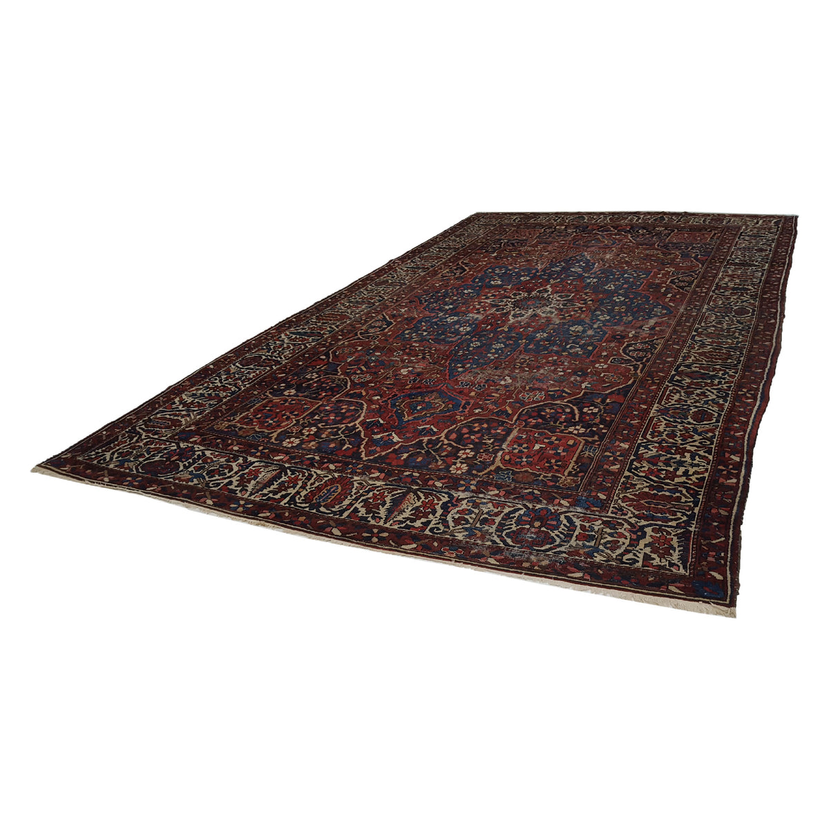 Fasa Antique Bakhtiyari 10199 Rust Ivory Traditional Antique Rug