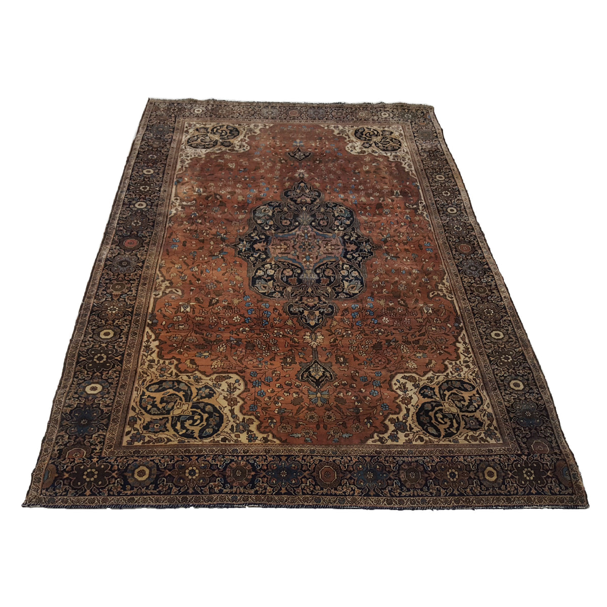 Fasa Antique Sarouk 10200 Sienna Brown Traditional Antique Rug