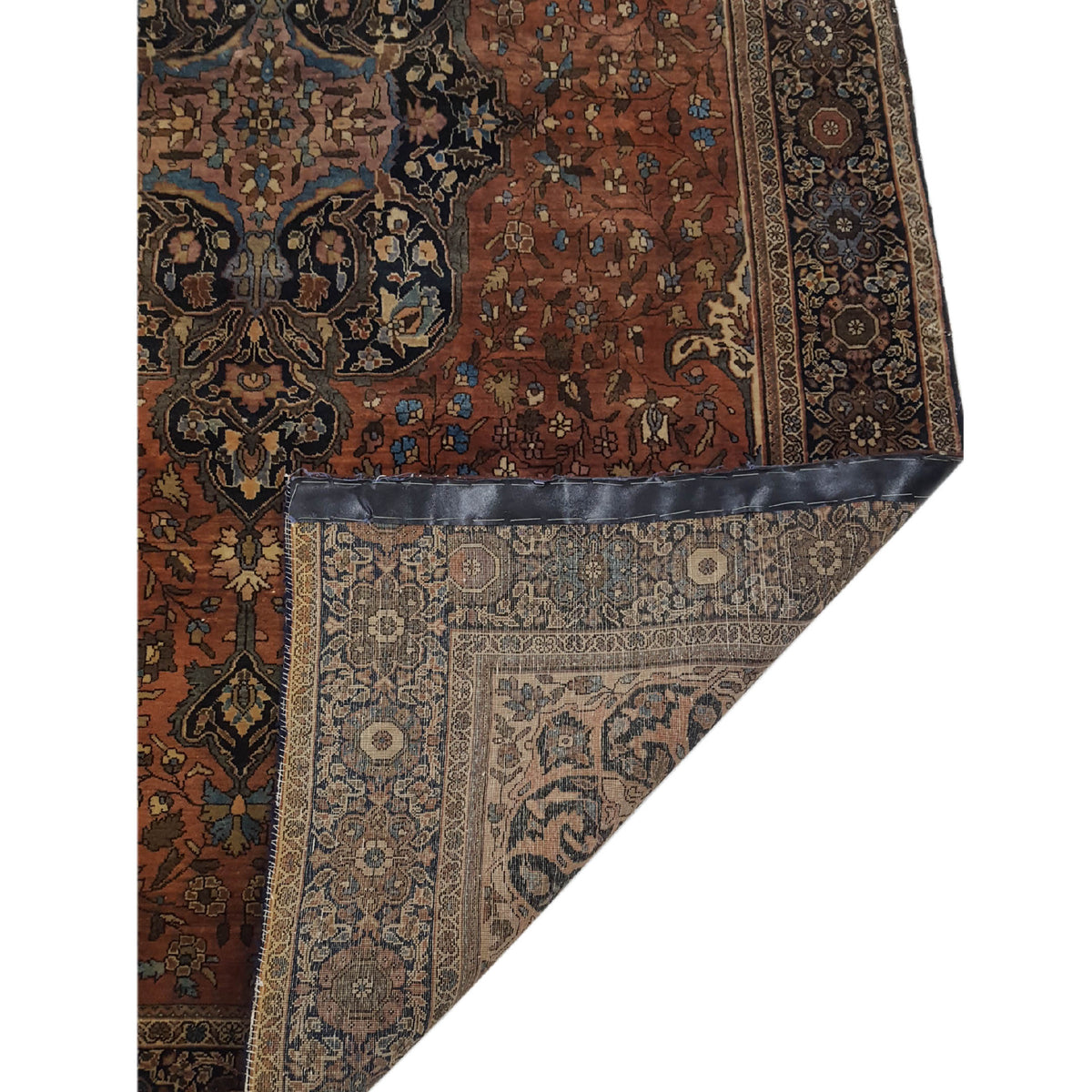 Fasa Antique Sarouk 10200 Sienna Brown Traditional Antique Rug