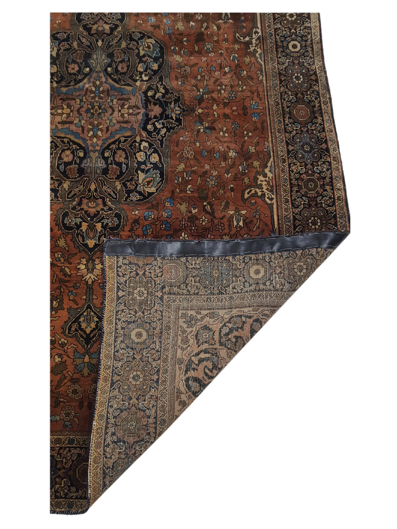 Fasa Antique Sarouk 10200 Sienna Brown Traditional Antique Rug